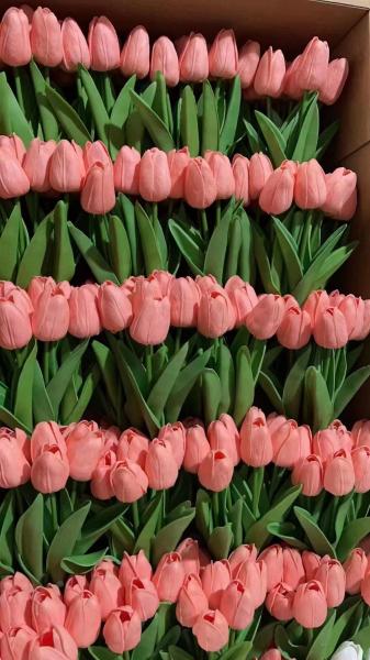 Best sell Wedding Decorative PU Real Touch Tulip Rose Flowers Tulips Artificial