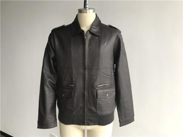 Buy cheap Dark Brown Mens Polyurethane Jacket , Fashion PU Leather Coat DOCO1716 from wholesalers