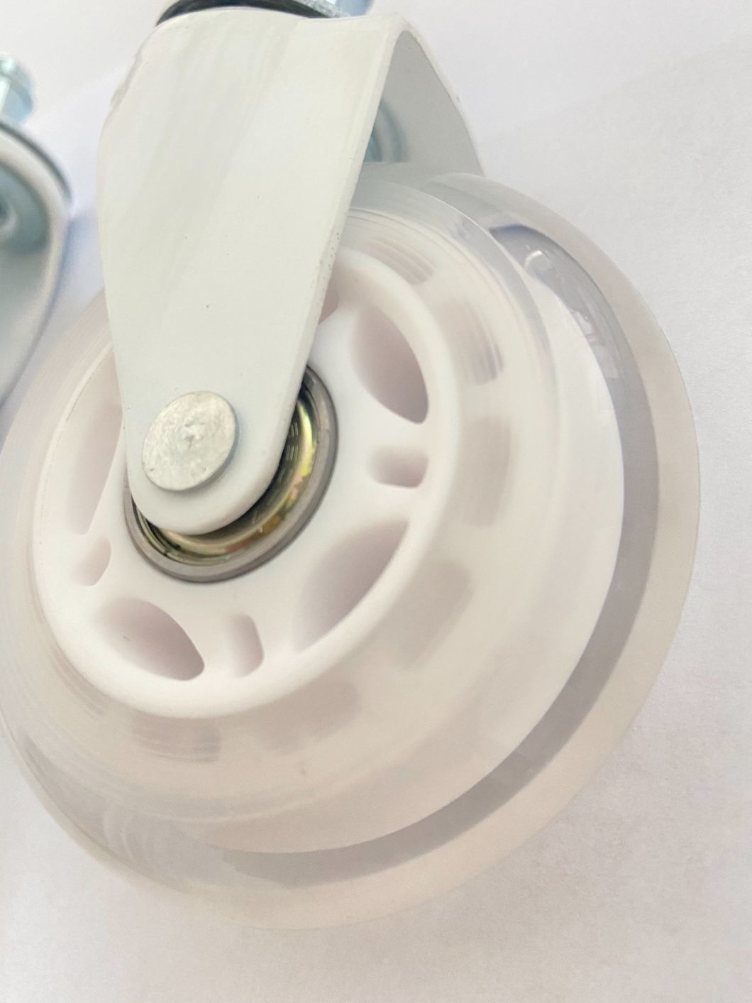 3inch 75mm White PU Transparent Casters Furniture Wheels Office Chair Caster Wear Resistant Silicone Chair Casters