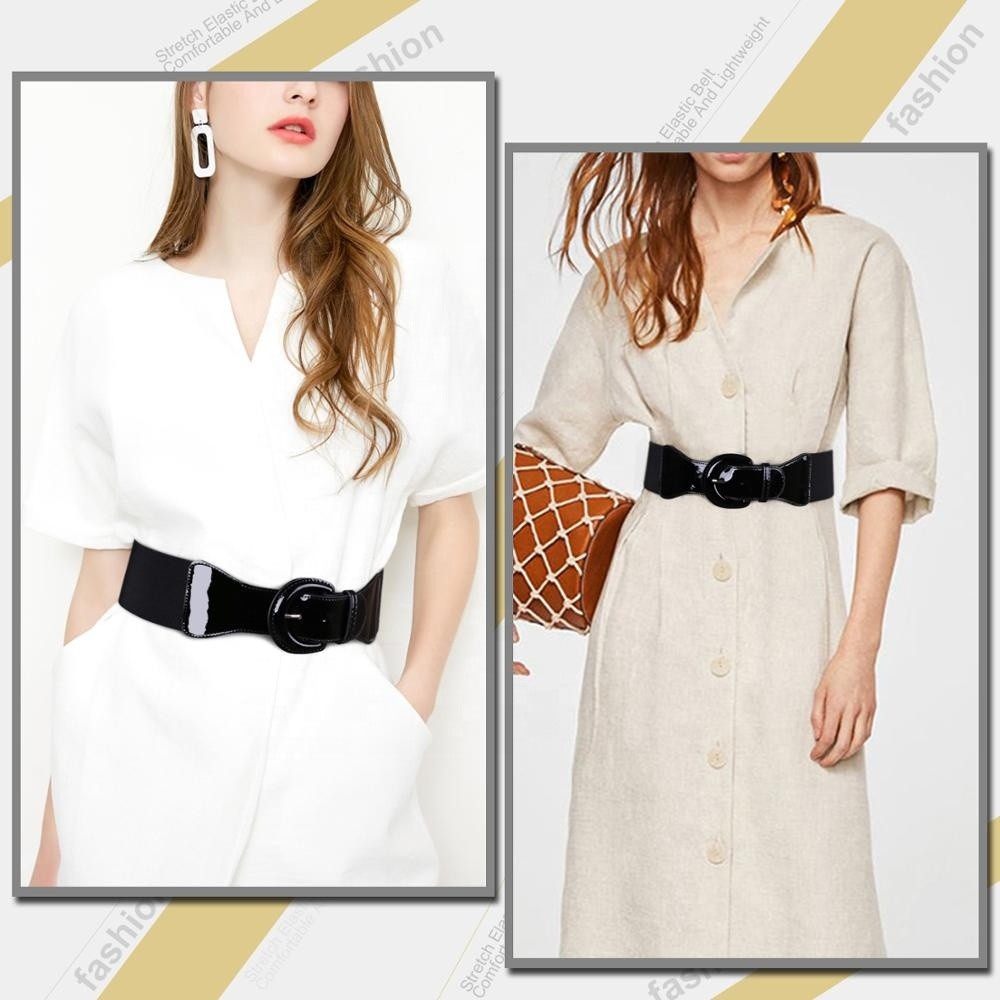 Polyester Women Elastic Belts Dressy 7.4cm Width Fashion