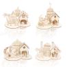 Buy cheap Christmas Wooden Decoration Unfinished Wood Puzzle Diy Painting Xmas Tree Cabin Kids Fine Motor Skills from wholesalers