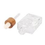 30ml 50ml 100ml Square Clear Glass Dropper Bottle Eco Friendly Bamboo Essential
