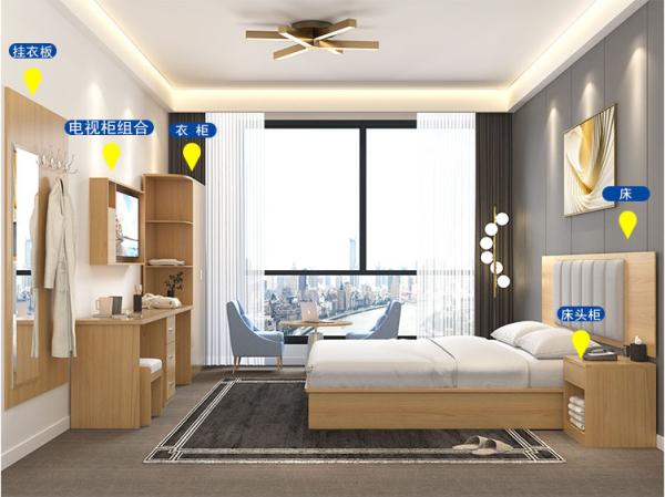 Buy cheap Solid Wooden Hotel Bedroom Furniture Sets , Guest Room Modern Bedroom Suites from wholesalers