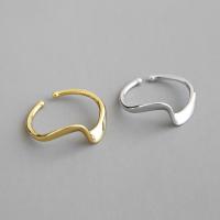 Buy cheap Lanciashow 925 Sterling Silver Gold Plated Jewelry Open Ring Irregular Wavy product