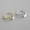 Buy cheap Lanciashow 925 Sterling Silver Gold Plated Jewelry Open Ring Irregular Wavy Shape from wholesalers