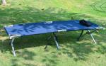 Outdoor Aluminum Tube 1200D Oxford Folding Camp Bed Khaki Color 190x74x40CM