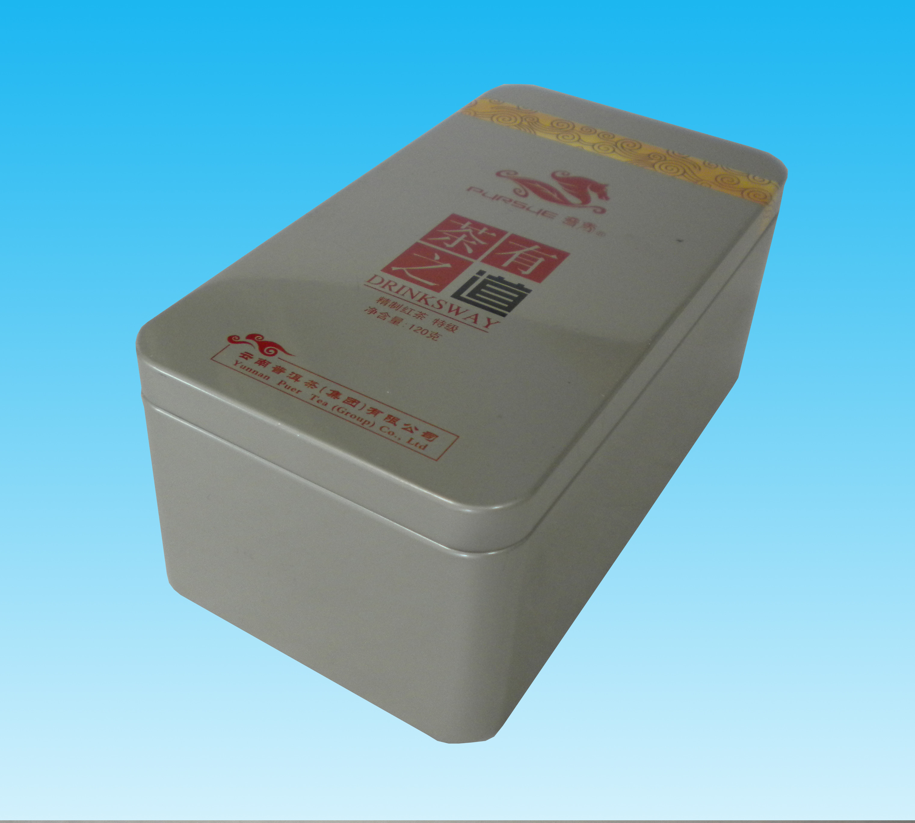 0.25mm Tea Tin Boxes 4 Color ISO9001 Double Lid Tea Tin