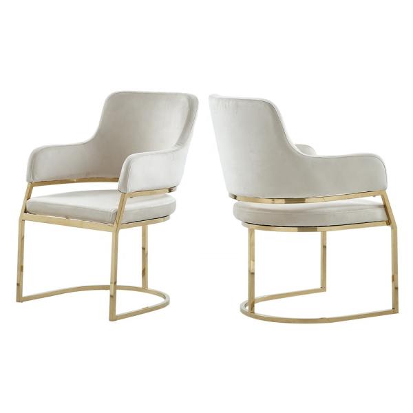 Buy cheap Metal Frame 54x58x84cm European Style Dining Chair 10kg with flannel seat cushion from wholesalers