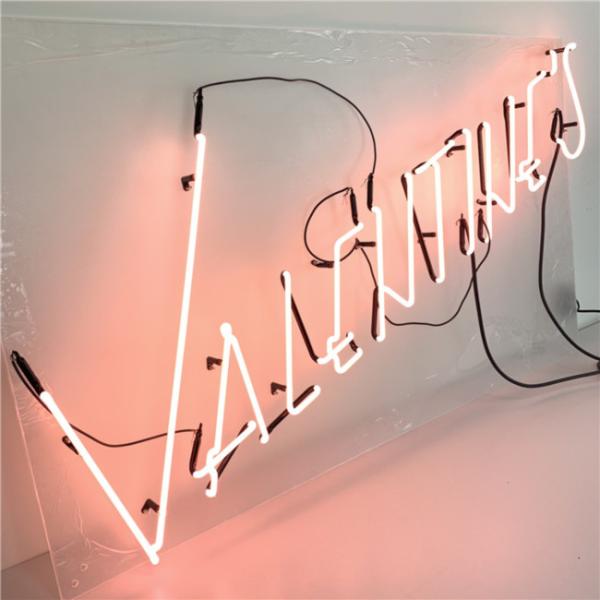 Buy cheap Red pink Valentines Tattoo Neon Sign Board For Home Bar 7.5kv from wholesalers