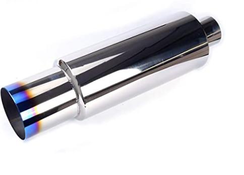 Buy cheap 2.5" Inlet 4" Outlet Burnt 18.6" Length Universal Exhaust Muffler from wholesalers