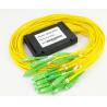 Buy cheap 100 * 80 * 10mm 1 X 16 SM Fiber Optic PLC Splitter ABS Box 2.0mm Dia LSZH Material from wholesalers