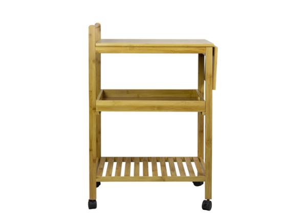 Buy cheap Full 86cm Bamboo Kitchen Cart Foldable Leaf 4 Flexible Wheels from wholesalers