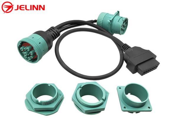 Buy cheap Deutsch J1939 Male Female to OBD 2 OBD2 Connector Splitter Y Cable With 4 Different Panel Mount Brackets from wholesalers