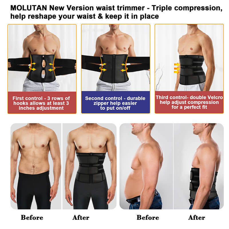 Triple Compression Men Neoprene Slimming Belt OEM ODM Support