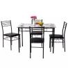 Buy cheap Anti Wear 5 Piece Metal Dining Table Set Tempered Glass Top Table And Chairs from wholesalers