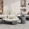 Buy cheap Glass Marble Stainless Steel Round Rock Coffee Table For Home Leisure from wholesalers