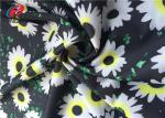 Flower Printed Stretch Polyester Spandex Fabric For Derss , 50D + 40D Yarn Count