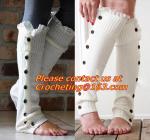 Little Girls Knitted leg warmers Crochet Lace Trim and Buttons children kids leg