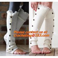 Buy cheap Little Girls Knitted leg warmers Crochet Lace Trim and Buttons children kids leg product