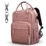 Outing pink Nappy Baby Diaper Backpack with USB Charging Port
