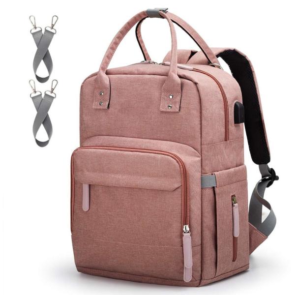 Buy cheap Outing pink Nappy Baby Diaper Backpack with USB Charging Port from wholesalers
