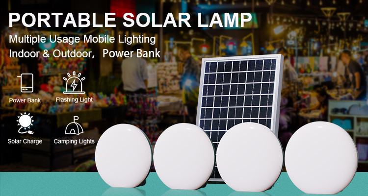 Emergency Flashing Solar Camping Lights Portable 4pcs