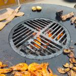 Rusty Red Corten Steel BBQ Grill 1000mm Log Burner Barbecue fire pit and grill