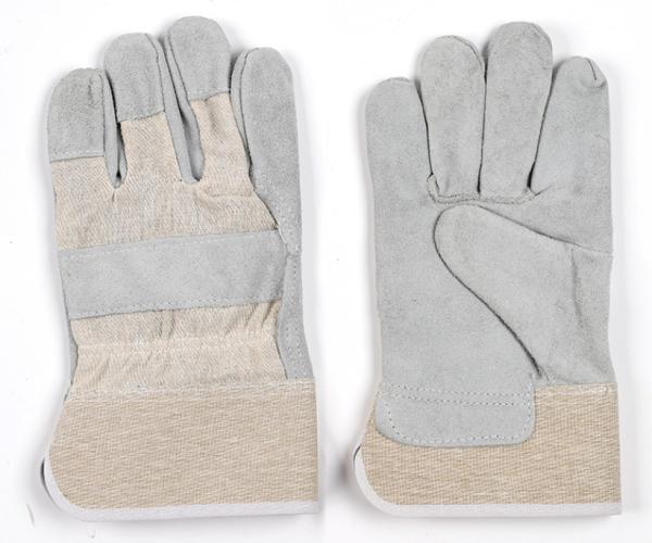 Buy cheap Welding Gloves Thick Leather Short Welder Gloves Half-Leather White Rubber Two Finger Welding Labor Gloves from wholesalers