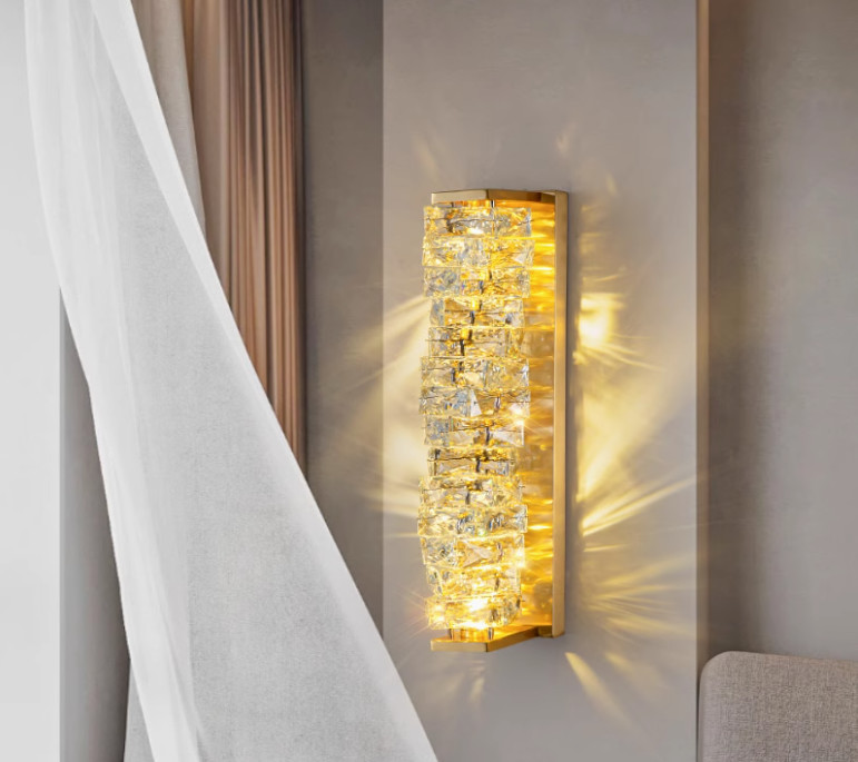 Wall lamp crystal living room bedroom TV background wall stairs balcony outdoor waterproof villa wall door lamp