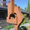 Buy cheap Modern outdoor garden large geometric weather resistant steel sculpture from wholesalers