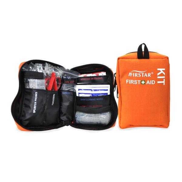 Small Camping First Aid Kit For Dogs Hiking Backpacking Orange Portable