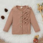 Polyester Autumn Spring Children'S Clothing Bow Cardigan Wool Knitted Coat