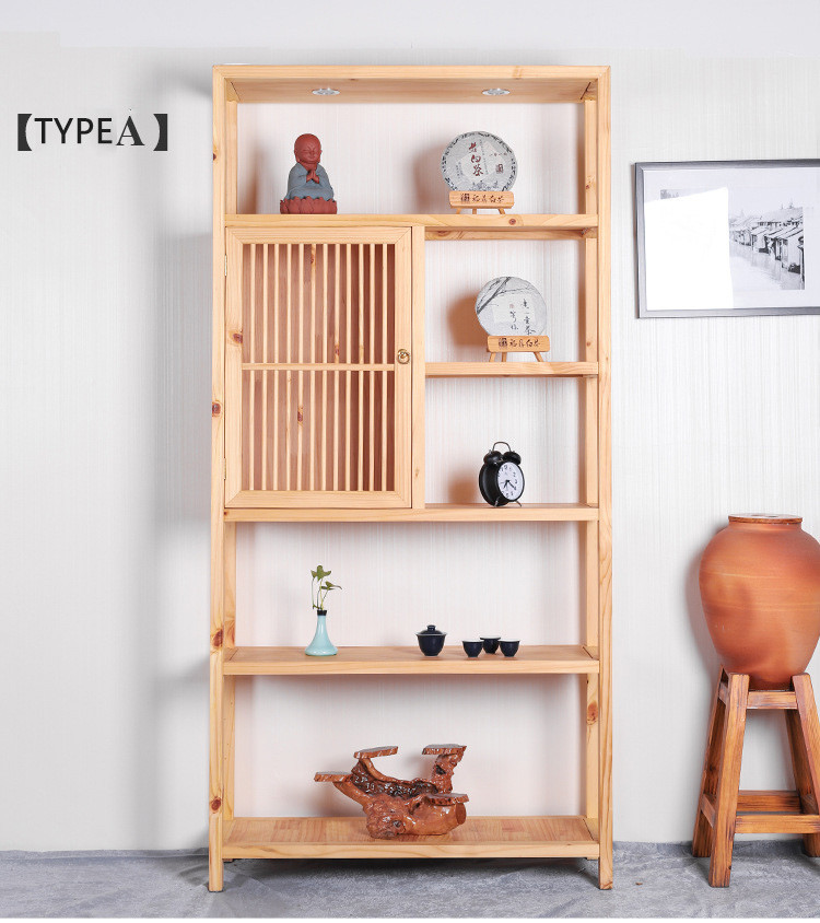 Pinewood Multi Storey Shop Display Showcase Home Storage Cabinet With Door