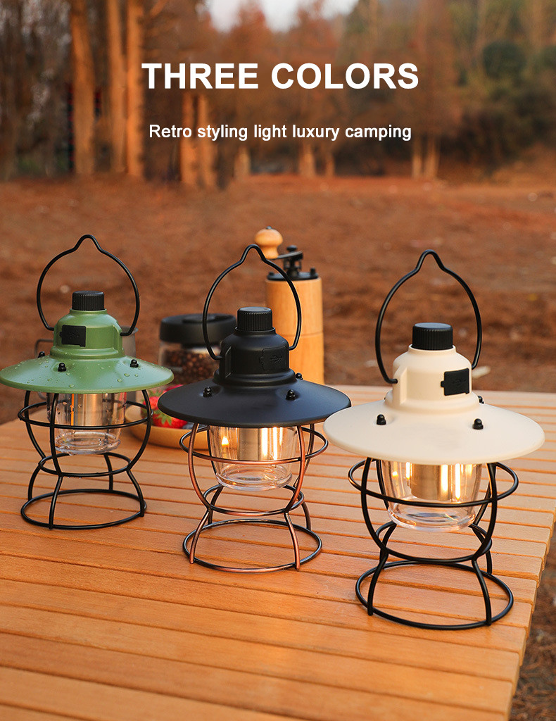 Retro Atmosphere Rechargeable Tent Horse Lamp 4500mAh Outdoor Portable