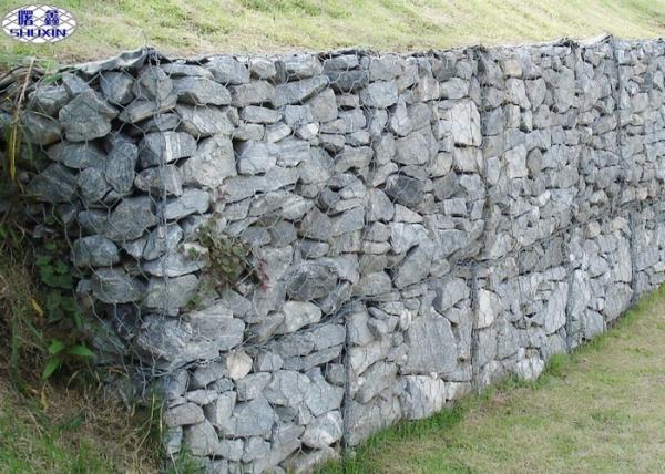 Buy cheap Flood Galvanised Steel Stone Cage Hexagonal Hole Shape Soil Protection from wholesalers