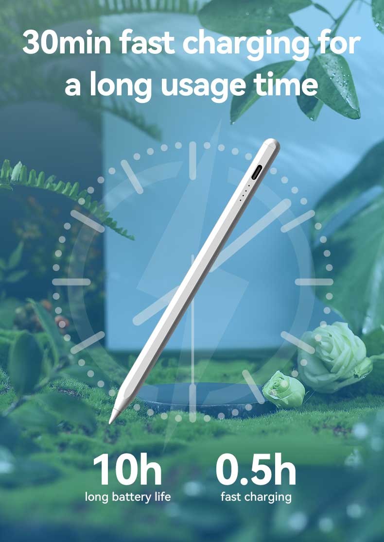 Palm Rejection Magnetic Stylus Pen 1.45mm Tip Wireless Charging 1.5 Hours