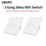 1000W Double Light Switch Neutral Wire Control 190g 3 Gang 2 Way Smart Switch