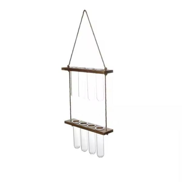 Buy cheap hot-selling Wall Hanging Planter 2 Tiered Plant Propagation Station With Wooden Stand & Glass Planter home decor from wholesalers