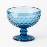 Buy cheap Small Blue Footed Glass Dessert Bowls 12 Oz Vintage Ice Cream Sundae Dishes 350ml from wholesalers