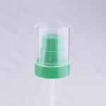 20mm Outer Spring Treatment Pump Green Plastic Cream Bottle Pump With AS Overcap
