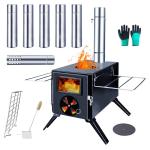 Portable Folding Black Wood Burning Fire Pits Perfect for Outdoor Camping and
