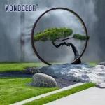 Outdoor Stainless Steel Garden Art Large Forged Metal Geometric Circular