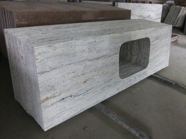 Buy cheap Gray Thick Stone Slab Countertop Stone Vanity Tops 108" X 25.5" X 2" Size from wholesalers