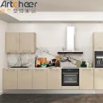UK Style Solid Wood Door Panel High Gloss Lacquer Finish I Shape Mini Kitchen