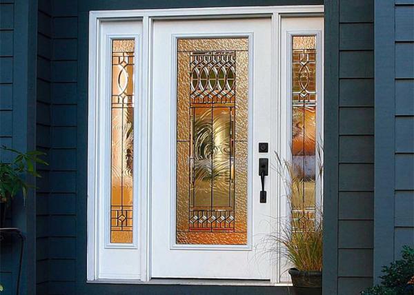Unique Solid Wood Front Doors Villa Europe Style Single Glazed / Double Glazed
