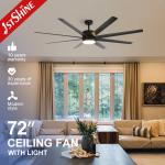 Buy cheap Remote Control Ceiling Fans with Lights and 6 Speed Reversible DC Motor App Control from wholesalers