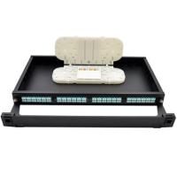 Buy cheap MPO LC Fiber Optic Patch Panel , Optical Fiber Distribution Panel 1U IEC product