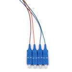 Single Mode Fiber Optic Pigtail 4 Cores PVC Bundle Fan Out Cable OS2 Yellow