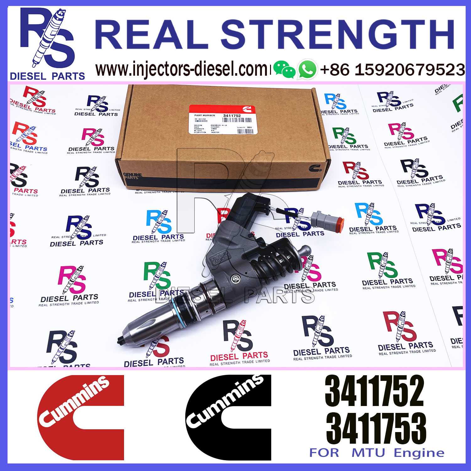 Diesel Engine Fuel Injector 3411752 3084589 3087557 For CUMMINS ISM QSM M11 Engine