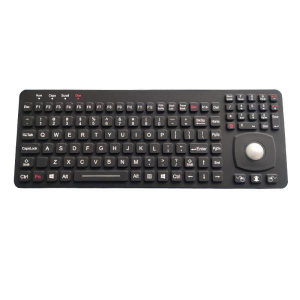 Panel Mounted Silicone Industrial Keyboard USB PS2 Optical Trackball Keyboard